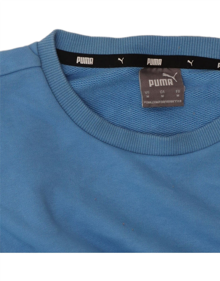 Felpa da uomo Puma Maglione in cotone blu medio