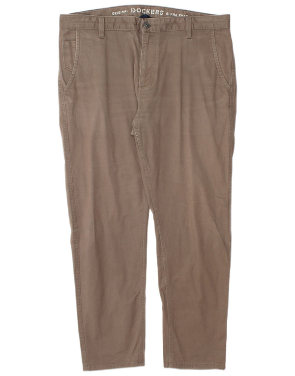 DOCKERS Pantaloni chino slim kaki da uomo W36 L28 cotone grigio