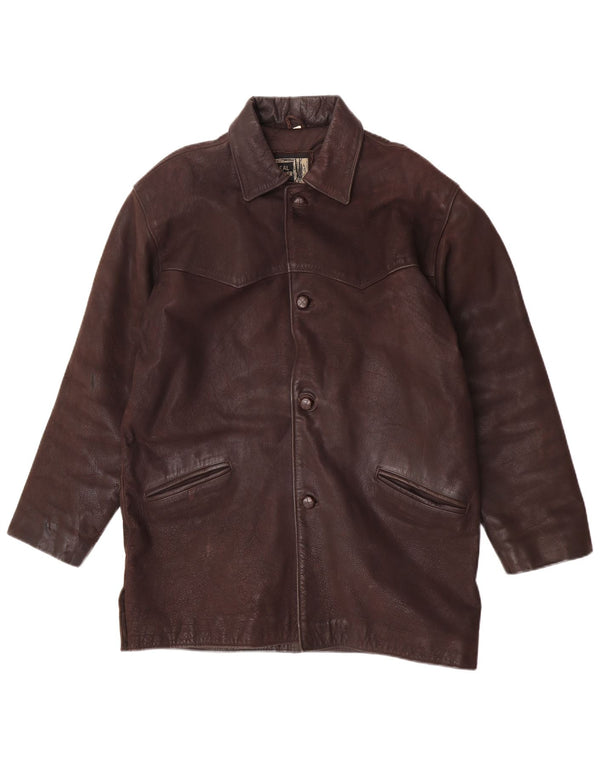 Vintage Mens Leather Jacket UK 38 Medium Brown Leather