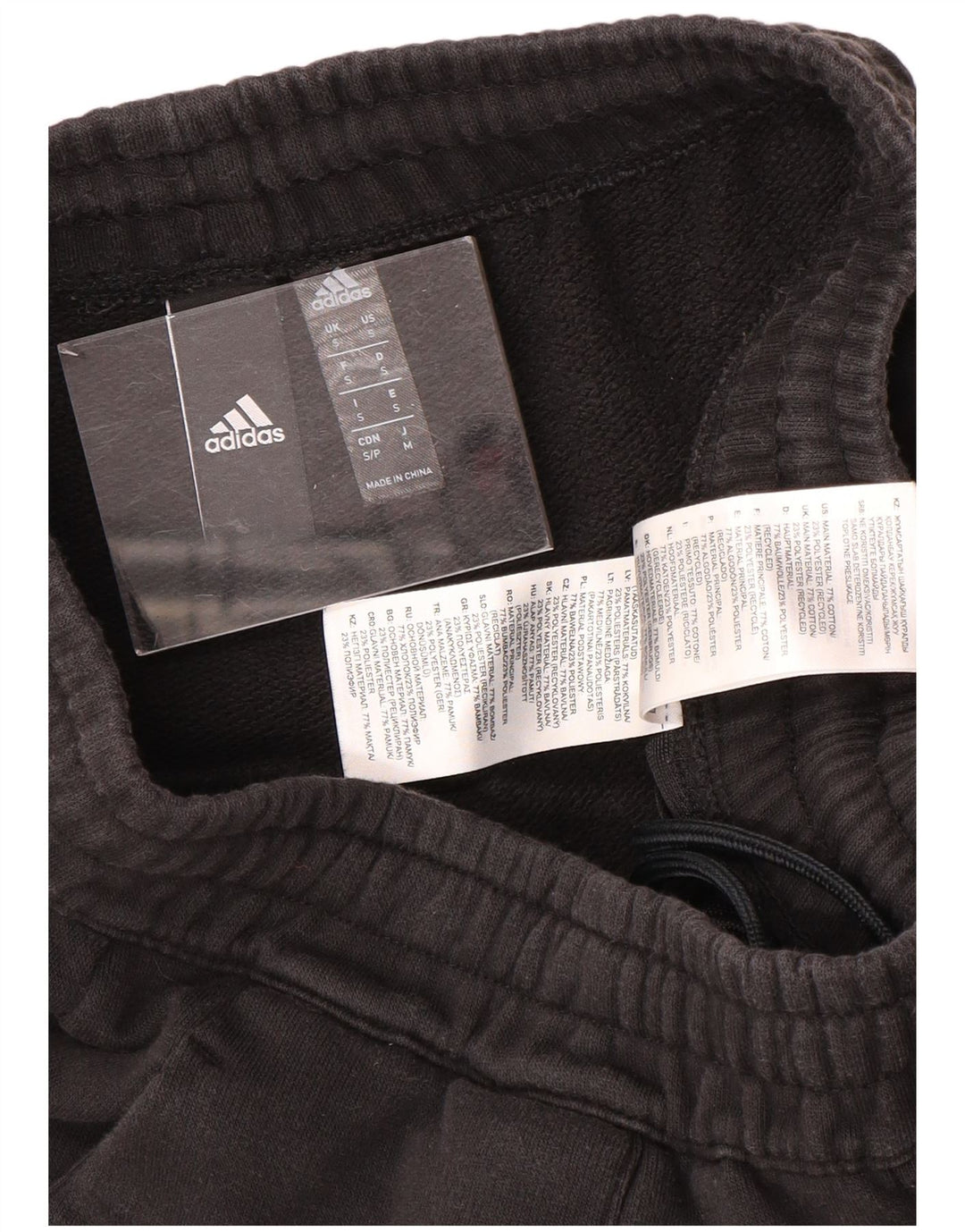 Pantaloni da tuta con grafica Adidas da uomo piccoli in cotone nero