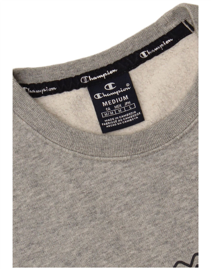 CHAMPION Mens Graphic Sweatshirt Jumper Medium Grey Cotton