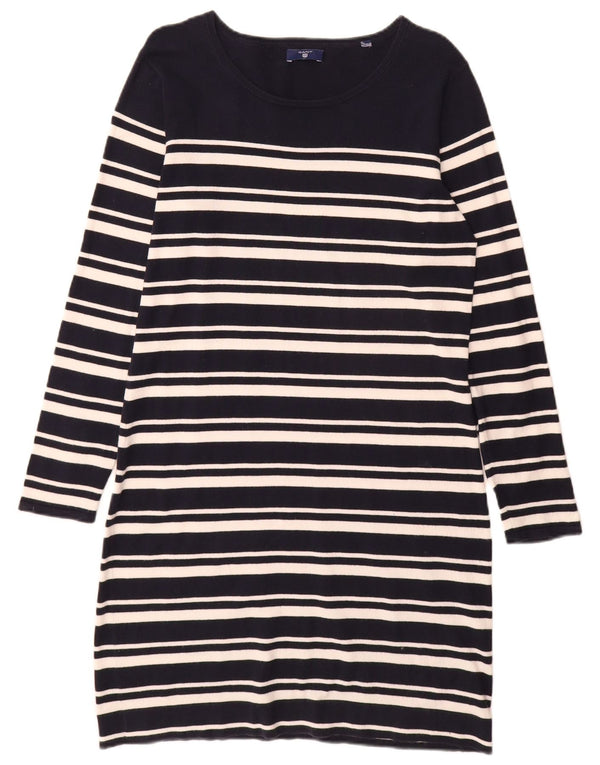 Gant Abito maglione da donna a maniche lunghe UK 14 Medio a righe blu navy