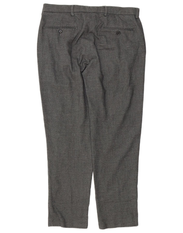 Pantaloni da abito su misura da uomo Marks & Spencer W34 L28 poliestere grigio