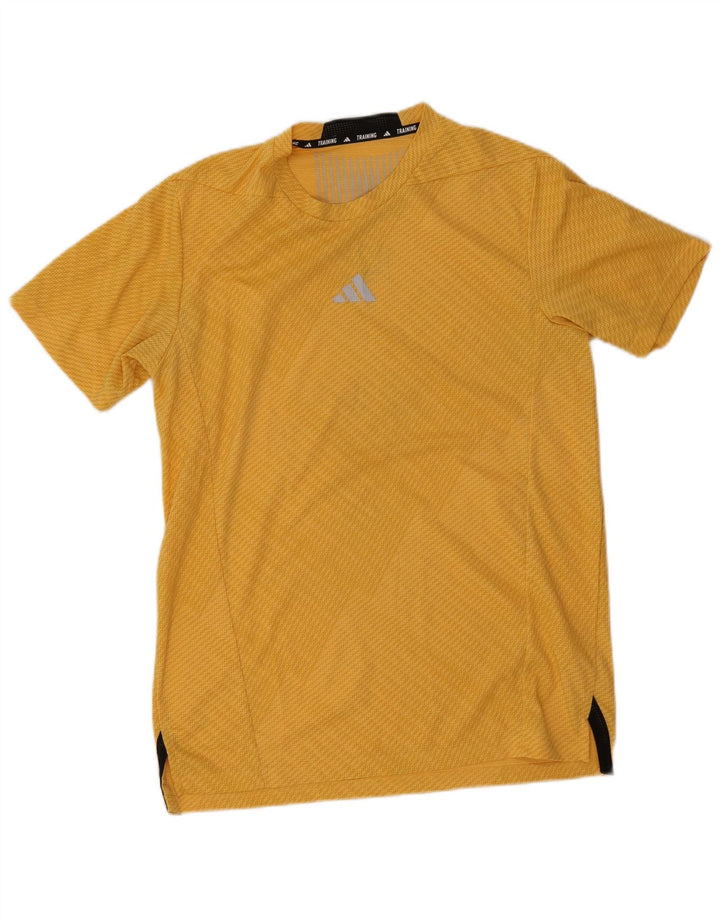 T-shirt Adidas da uomo slim fit top color giallo medio