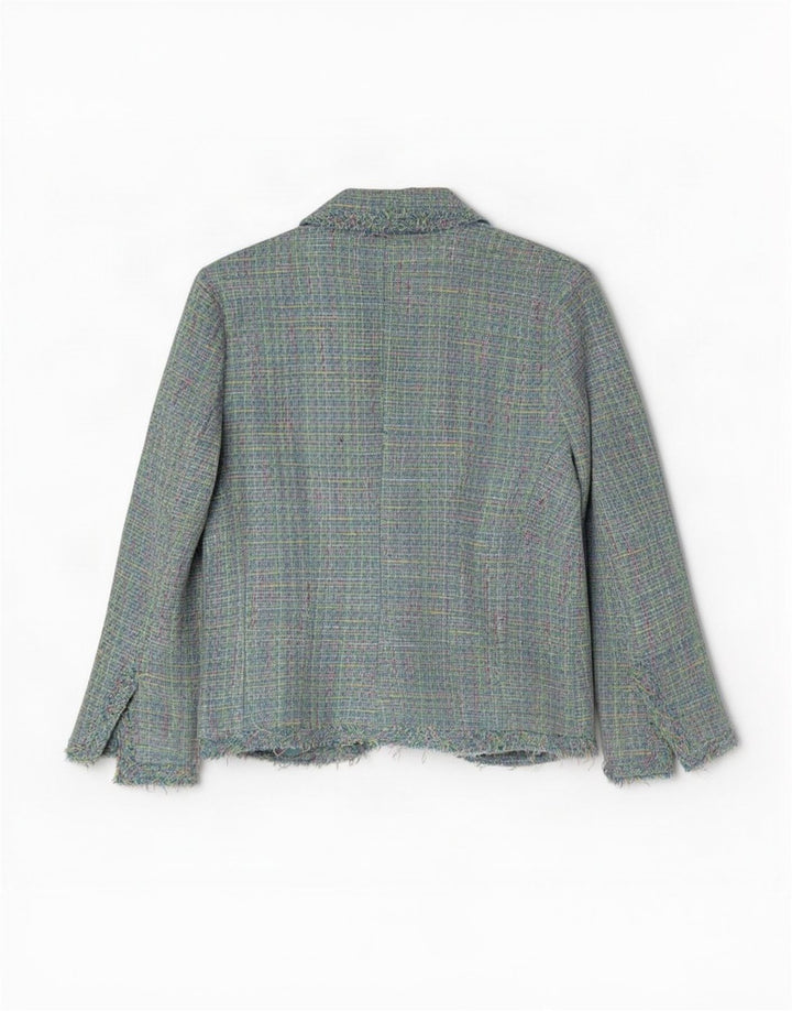 Giacca blazer con maniche a 3/4 da donna Zara EU 38 piccolo quadretto multicolore