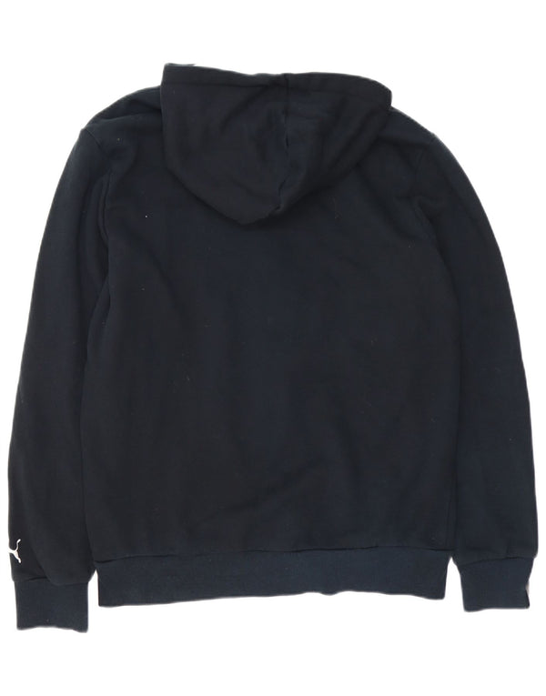 Felpa con cappuccio e zip grafica da uomo Puma grande in cotone nero
