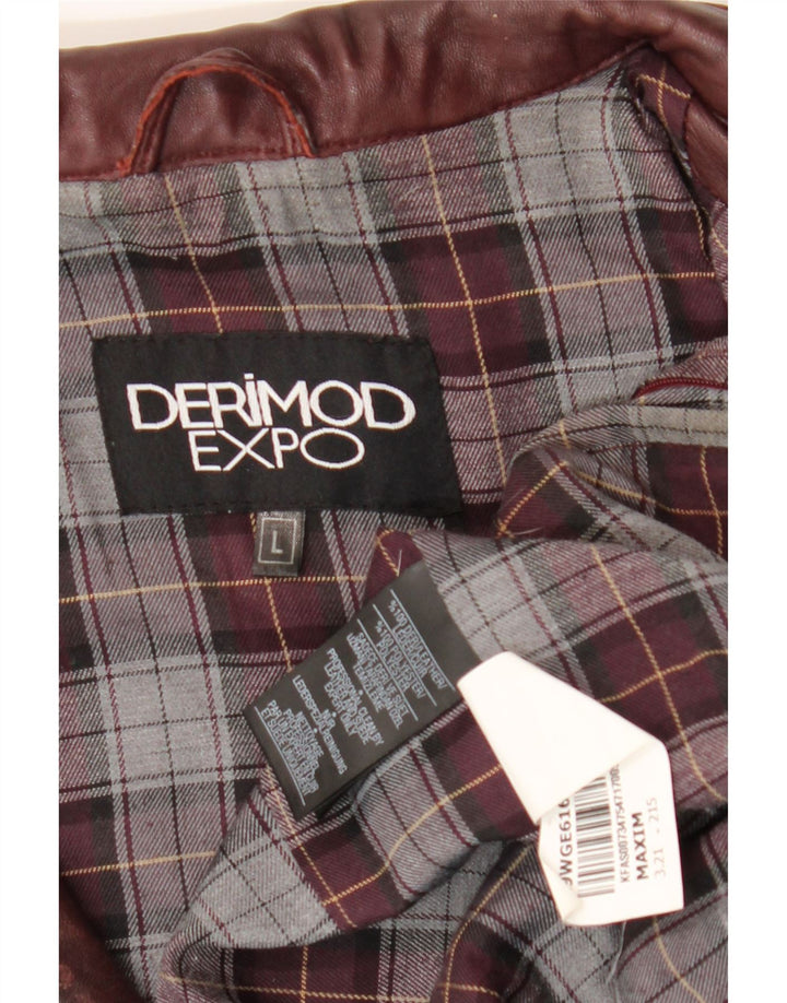Giacca da motociclista da donna Derimod Expo UK 14 Large in pelle bordeaux
