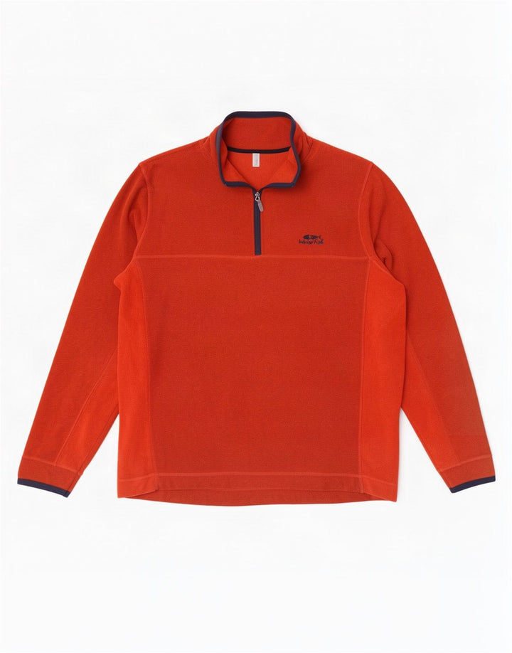 Maglione in pile da uomo con collo con zip Weird Fish 2XL Poliestere color block marrone