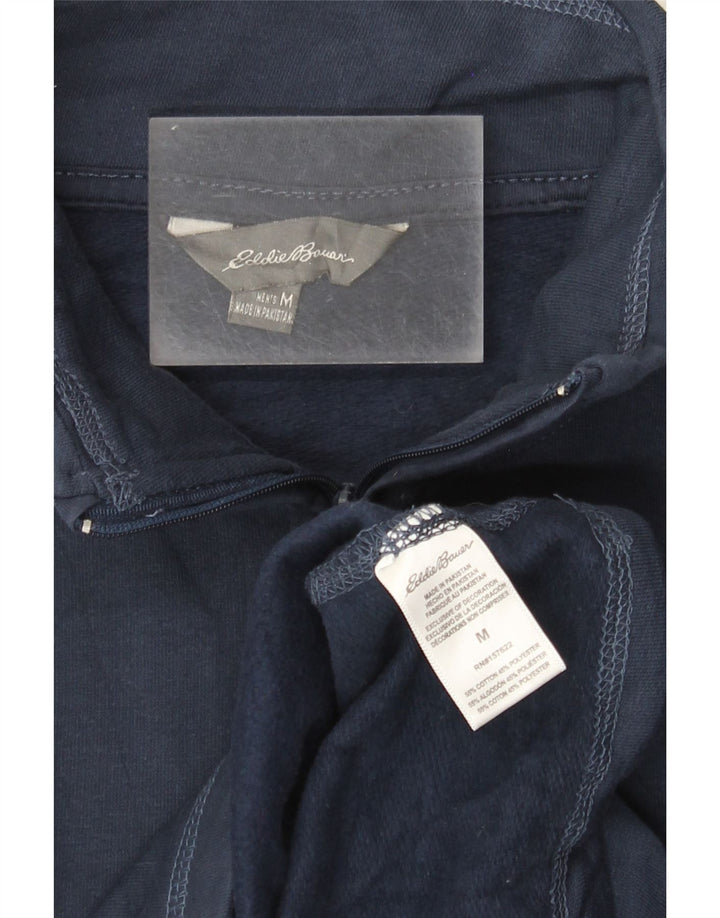 EDDIE BAUER Felpa con collo con zip da uomo Maglione medio blu navy in cotone