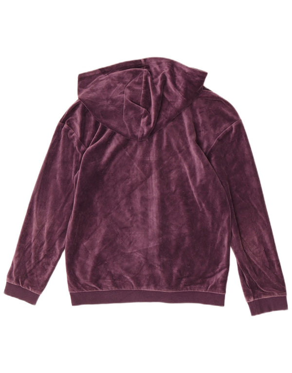 Felpa con cappuccio e zip in velluto per ragazze Puma 13-14 anni in cotone viola