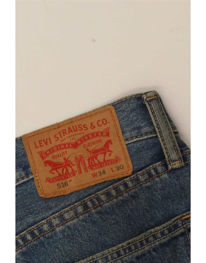 Levi's Uomo 516 Jeans dritti W34 L30 Blu