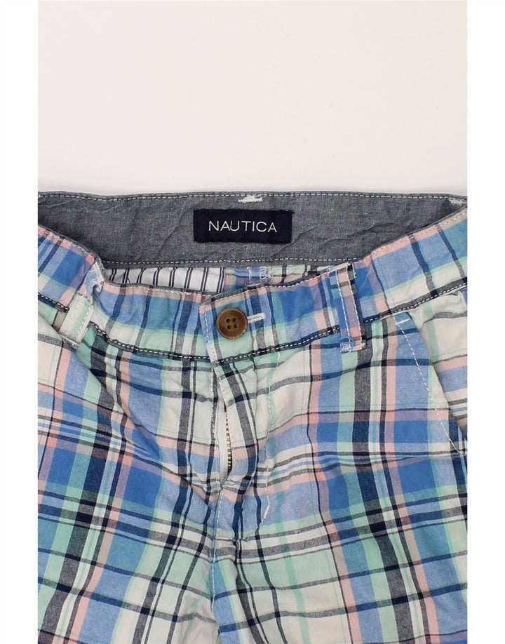 NAUTICA Boys Chino Shorts 3-4 Years W20  Blue Check Cotton Vintage Nautica and Second-Hand Nautica from Messina Hembry 