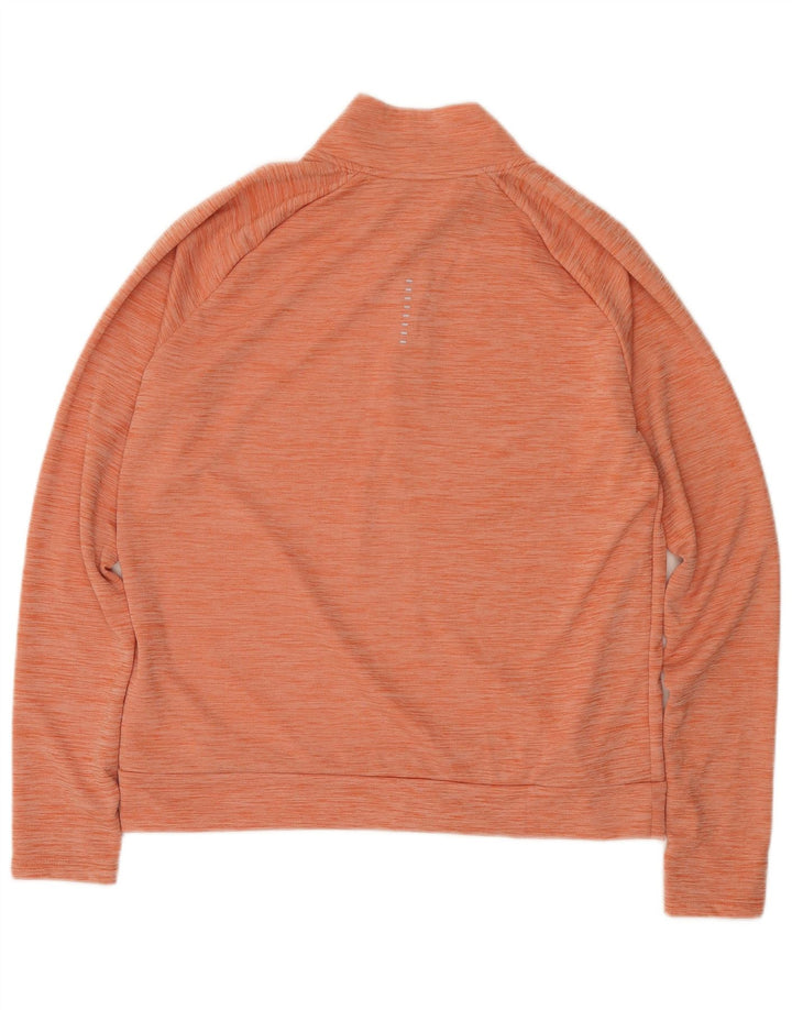 Top della tuta pullover con zip e collo Nike Dri Fit da donna UK 14 arancione medio