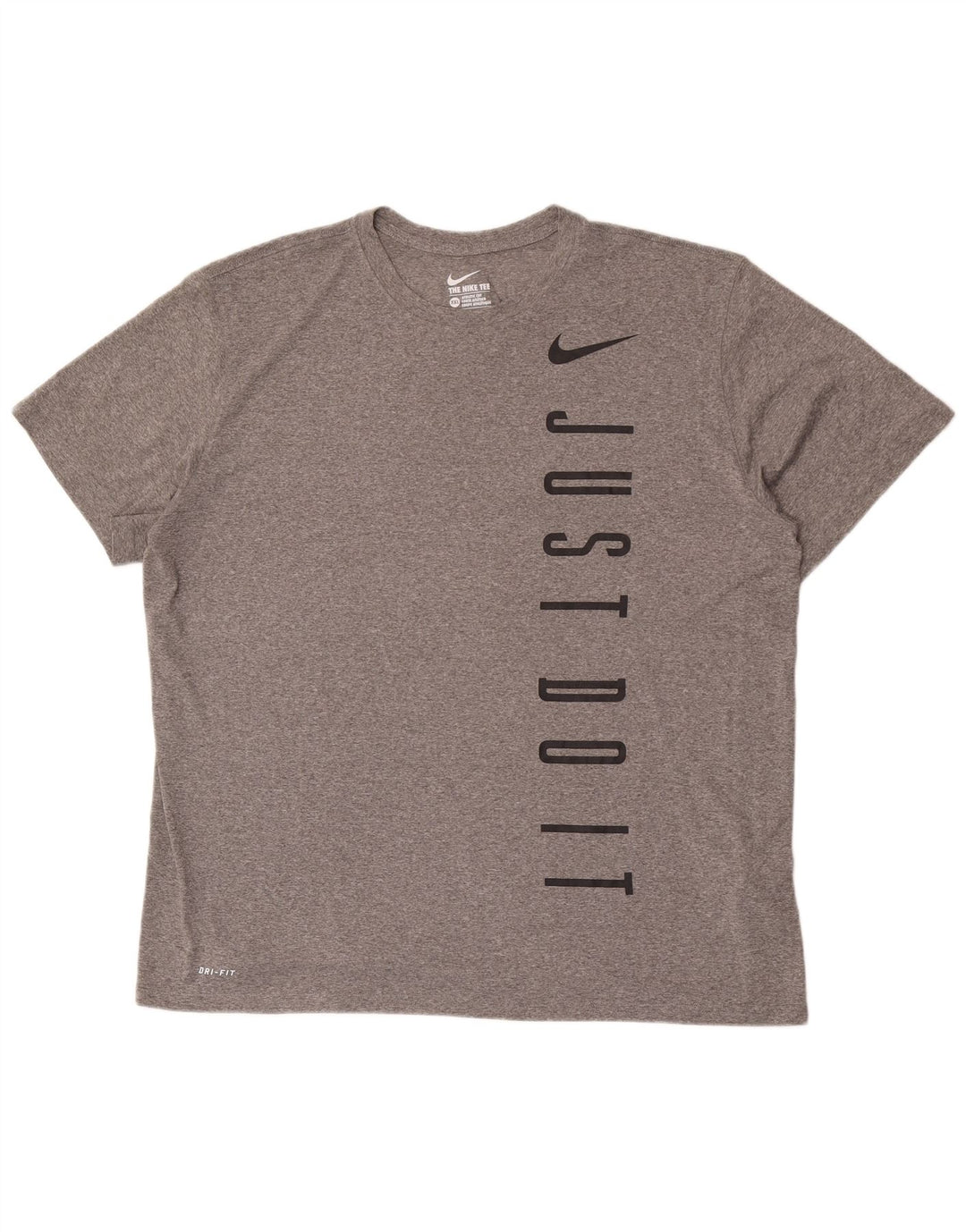 T-shirt grafica Nike Dri Fit da uomo 2XL grigia in poliestere