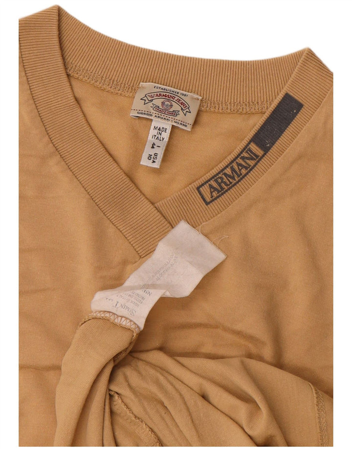 T-shirt Donna Armani Jeans Top IT 44 Cotone Beige Medio