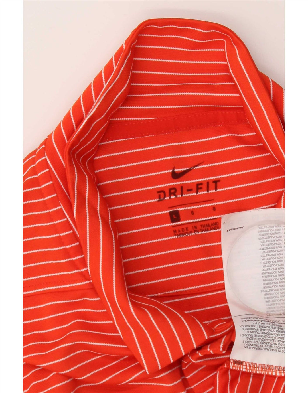 Polo Nike da uomo Dri Fit grande arancione gessato in poliestere