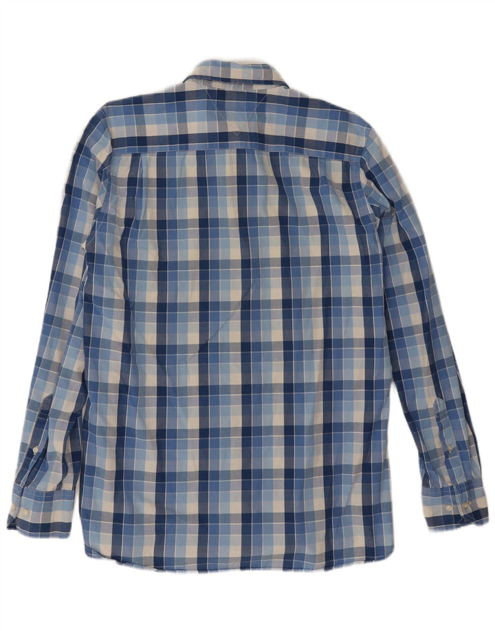 Camicia da uomo su misura Tommy Hilfiger taglia 15 1/2 16 medio blu a quadri