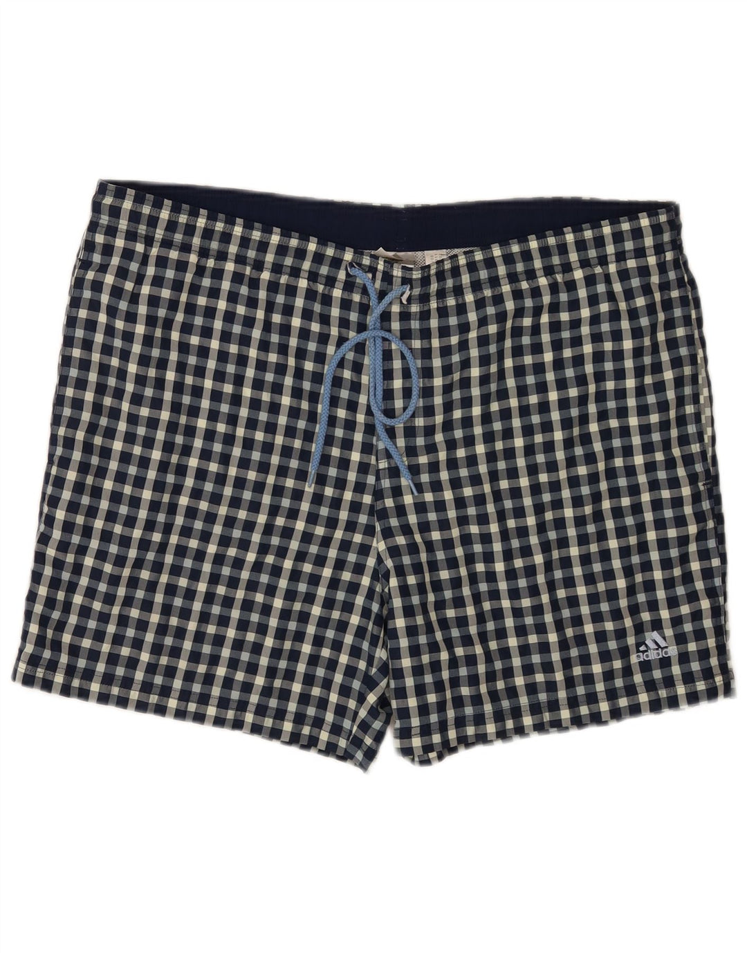 Adidas Pantaloncini da bagno regolari da uomo di grandi dimensioni in poliestere a quadri blu