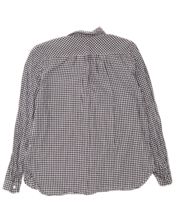Camicia pullover da donna J. Crew UK 14 cotone a quadretti blu navy medio