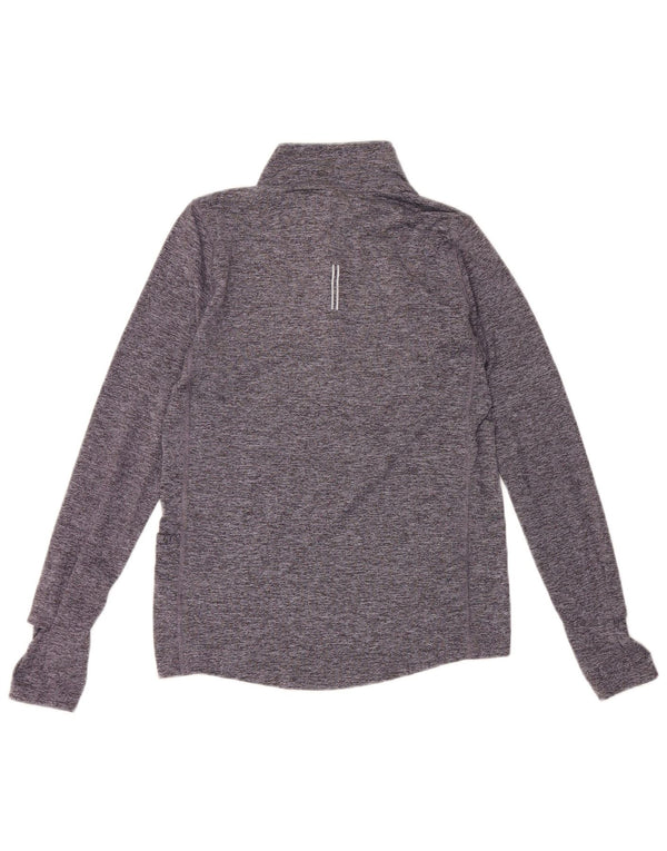 Maglia Nike da uomo Dri Fit con zip e collo a maniche lunghe XS in poliestere chiazzato blu