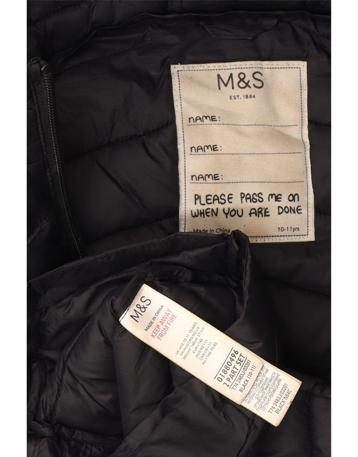 Cappotto imbottito con cappuccio Marks & Spencer per ragazze 10-11 anni in poliammide nero