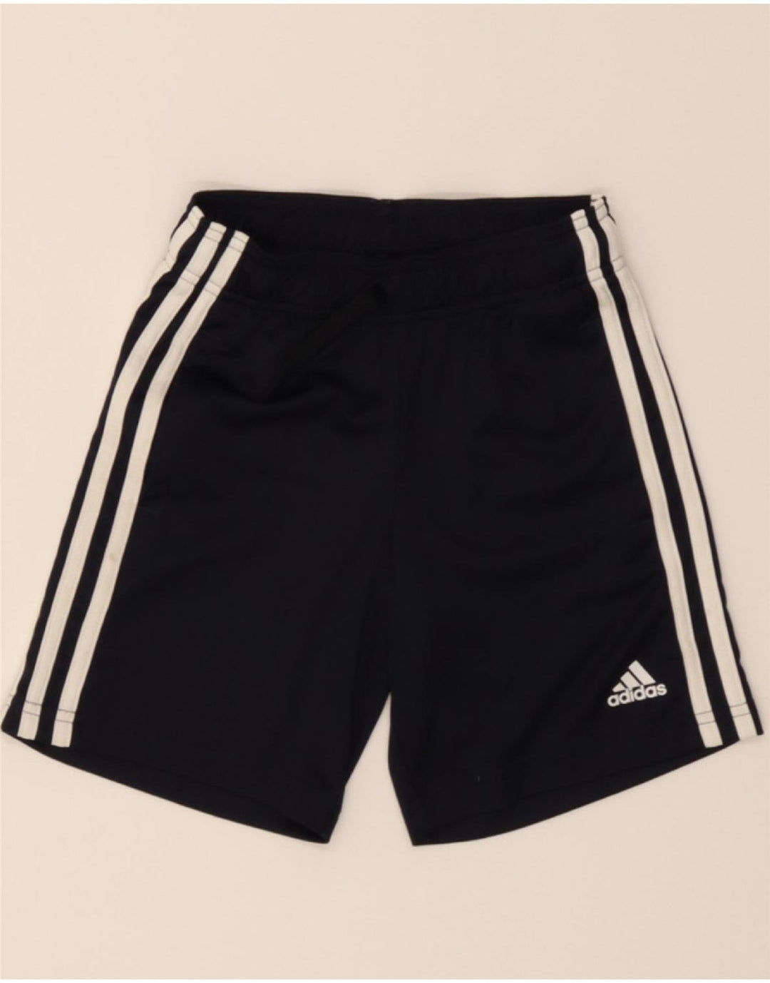 ADIDAS Boys Aeroready Sport Shorts 7-8 Years Navy Blue Polyester Vintage Adidas and Second-Hand Adidas from Messina Hembry 