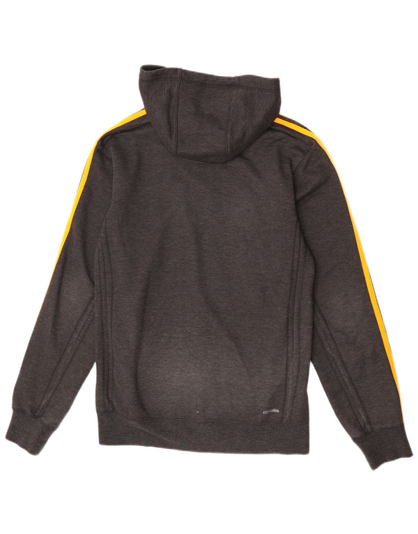 Maglione con cappuccio e zip Adidas Climalite da uomo piccolo in poliestere grigio