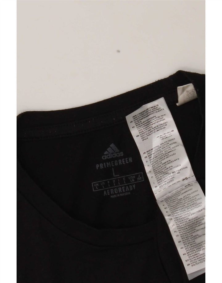Adidas Aeroready Graphic Top da uomo manica lunga grande poliestere nero