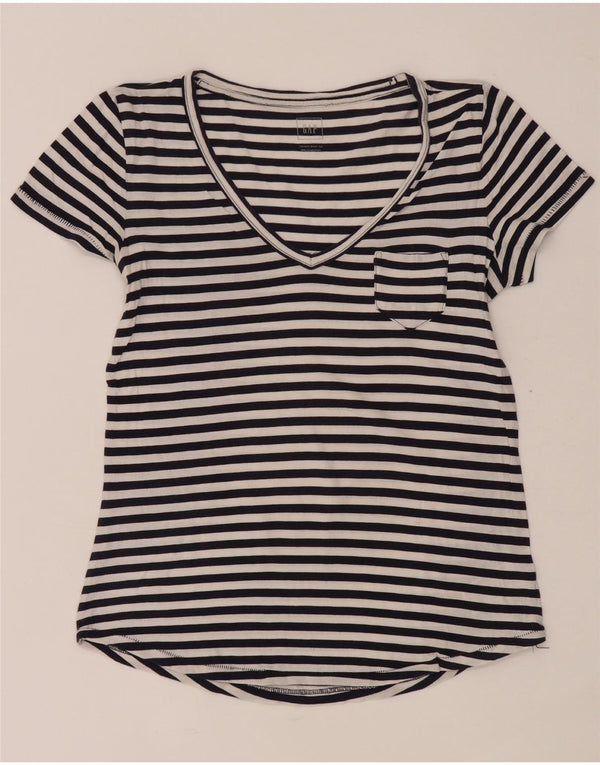 Gap T-shirt da donna Top UK 10 Small in cotone a righe blu navy