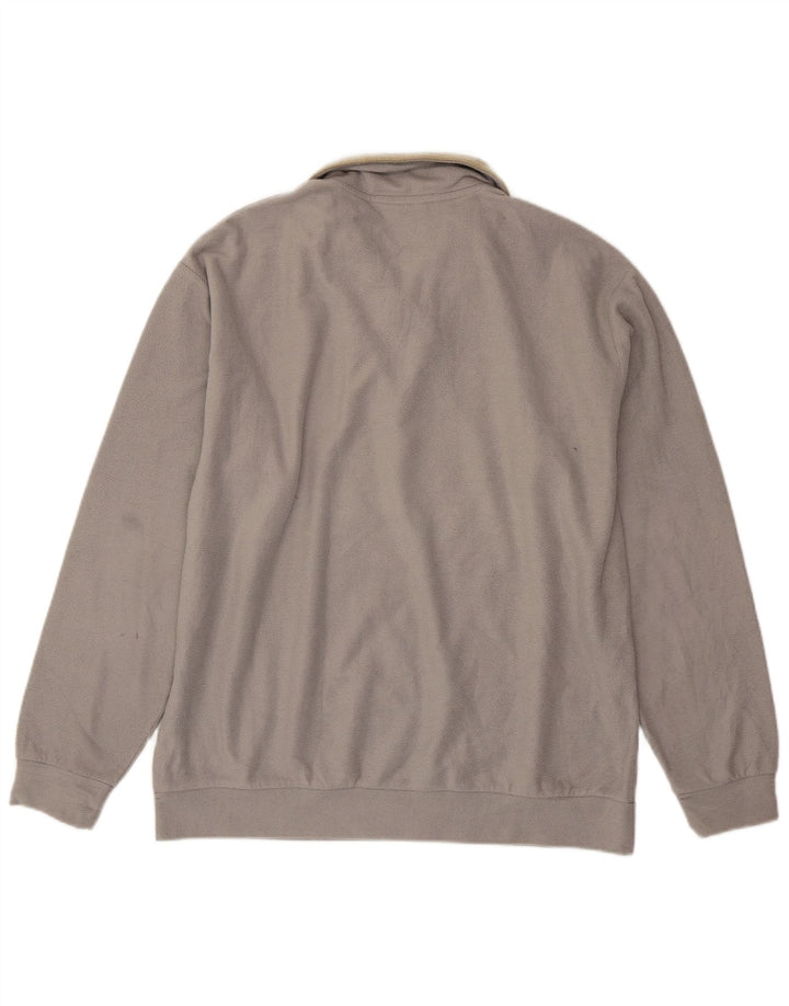 NORTH SAILS Maglione in pile da uomo con zip e collo, grande, in poliestere grigio