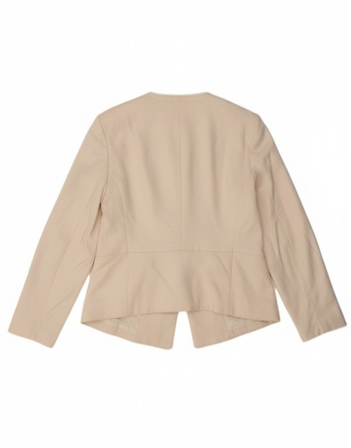 Giacca blazer aperta da donna Topshop UK 14 grande stampa animalier bianco sporco