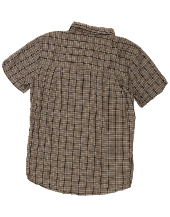 Camicia da uomo a maniche corte Mountain Warehouse in cotone a quadri verdi grandi