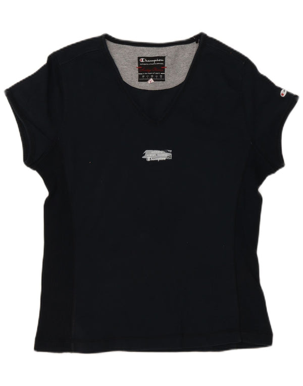 T-shirt grafica Champion da donna Heritage Classics UK 14 Large Blu Navy