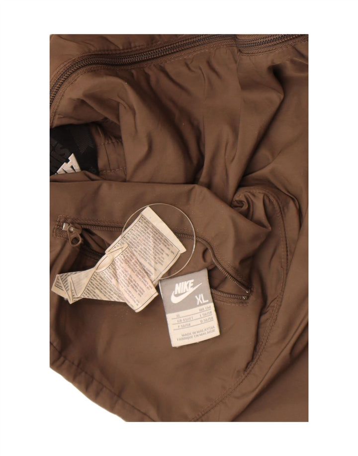 Giacca reversibile grafica con cappuccio Nike da uomo UK 45/47 XL poliestere marrone