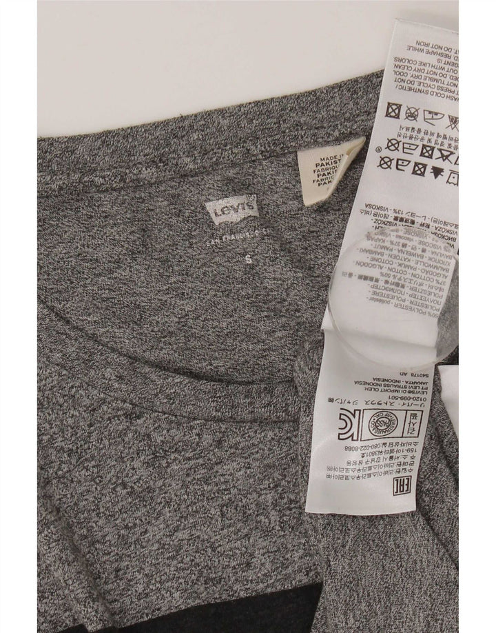 T-shirt grafica da donna Levi's Top UK 10 Small Poliestere chiazzato grigio
