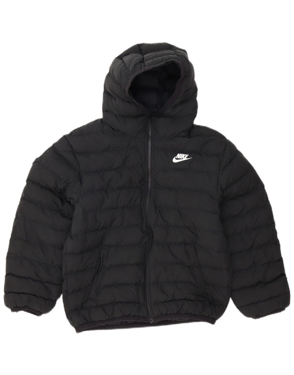 Giacca imbottita con cappuccio Nike da ragazzo 12-13 anni Large nera in poliestere