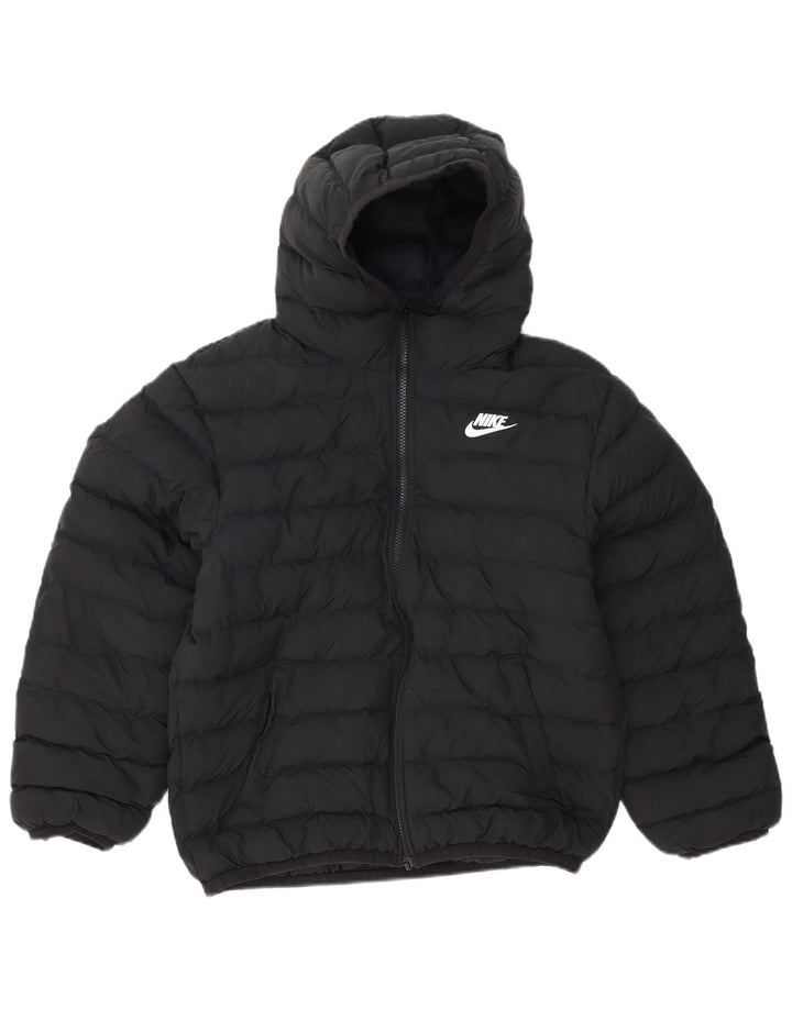 Giacca imbottita con cappuccio Nike da ragazzo 12-13 anni Large nera in poliestere