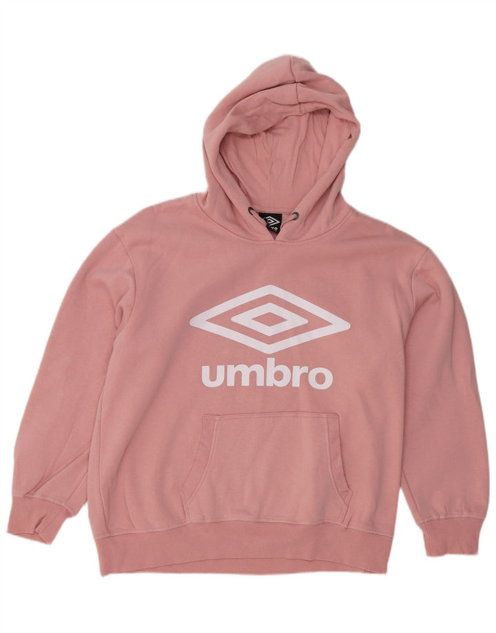 Maglione con cappuccio grafico da uomo Umbro in cotone rosa medio