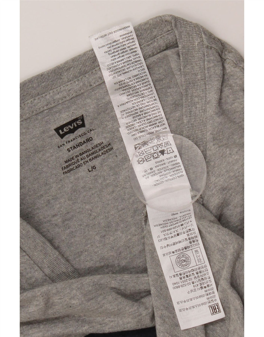 T-shirt grafica standard da uomo Levi's Top grande in cotone chiazzato grigio