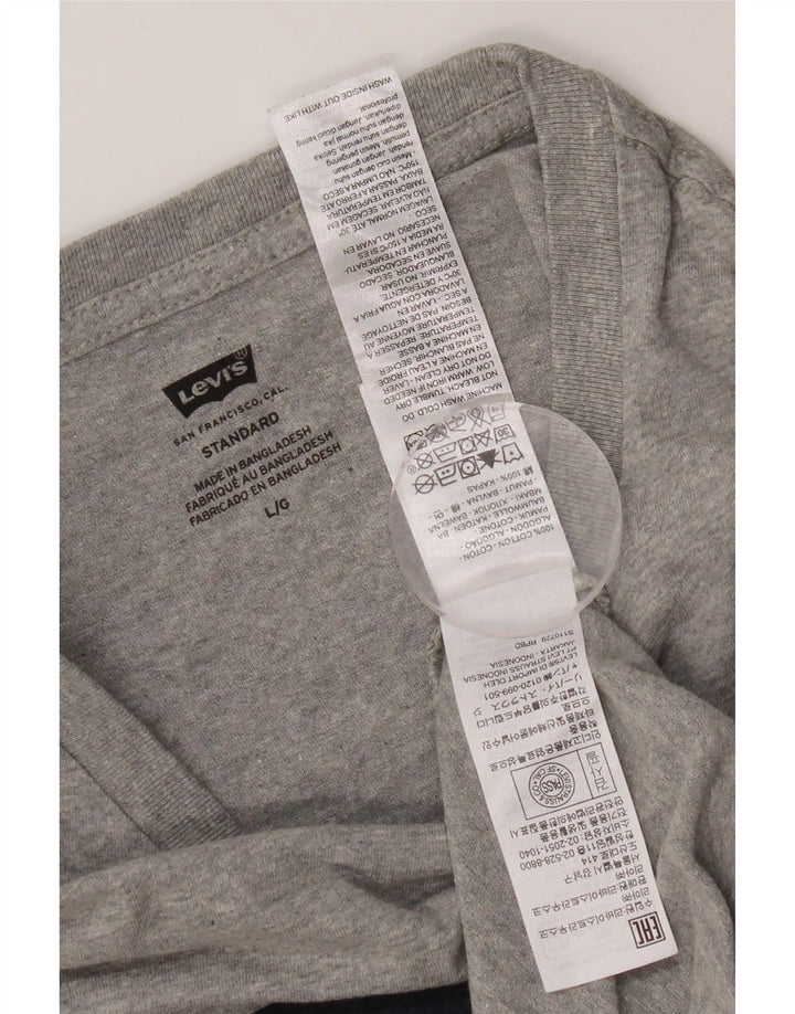 T-shirt grafica standard da uomo Levi's Top grande in cotone chiazzato grigio