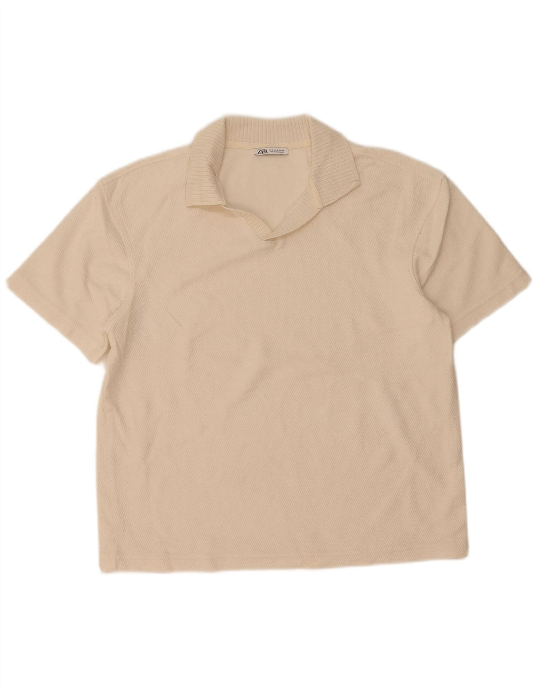 Polo Zara da uomo piccola di colore bianco sporco