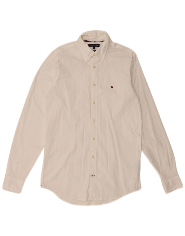 TOMMY HILFIGER Camicia slim fit da uomo piccola in cotone bianco
