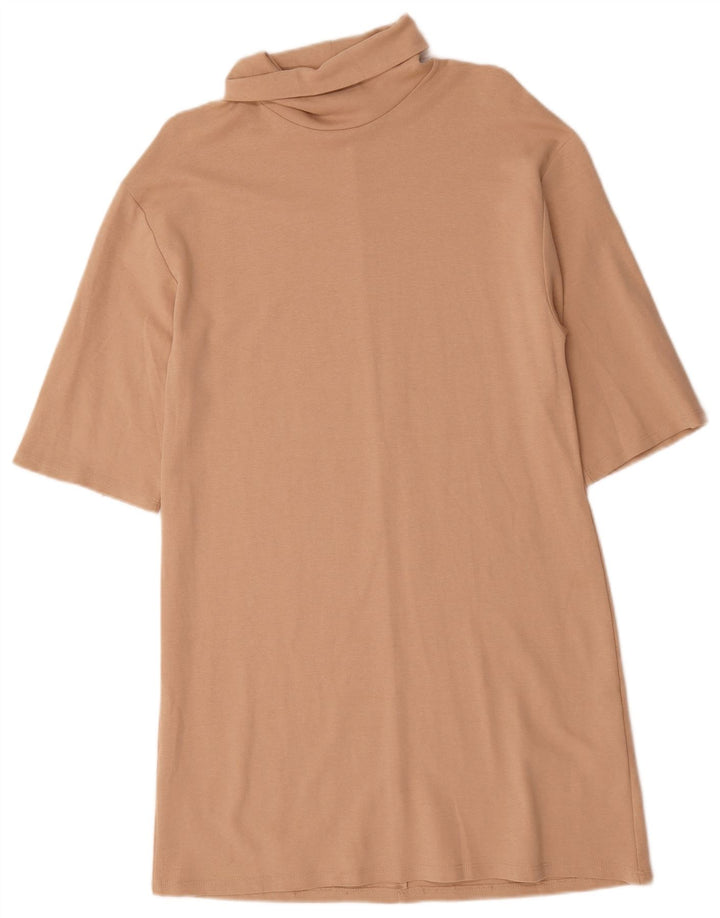 Abito a trapezio da donna Zara UK 10 piccolo in cotone beige