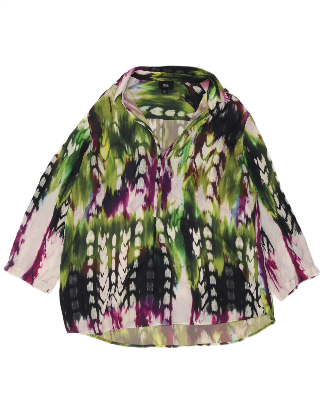 Mossimo Camicia da donna Camicetta UK 16 Grande Poliestere tie-dye multicolore