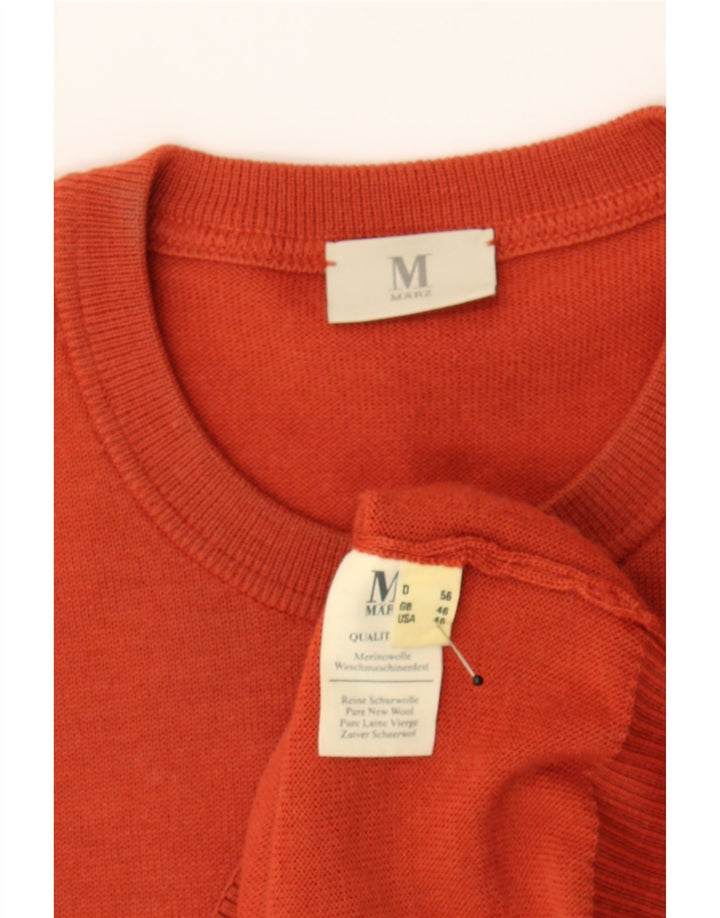 MARZ Mens Crew Neck Jumper Sweater UK 46 2XL Orange Wool Vintage Marz and Second-Hand Marz from Messina Hembry 