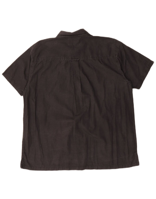 Camicia a maniche corte da uomo Lee Large in cotone nero