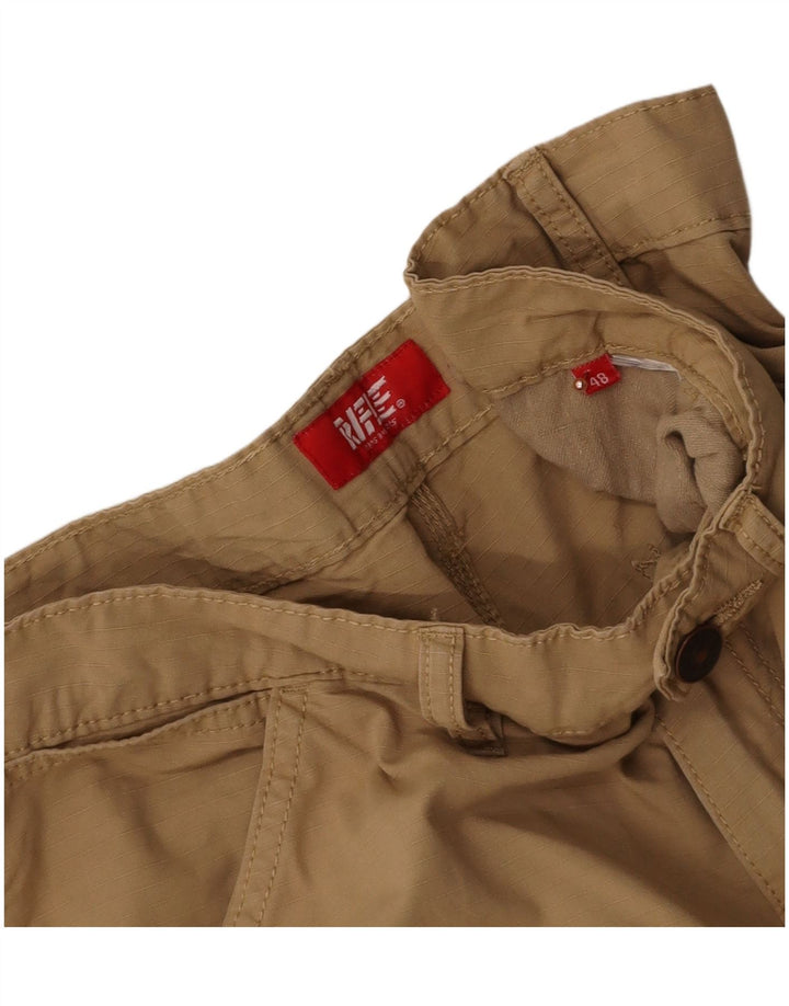 RIFLE Mens Straight Cargo Trousers IT 48 Medium W34 L30 Beige