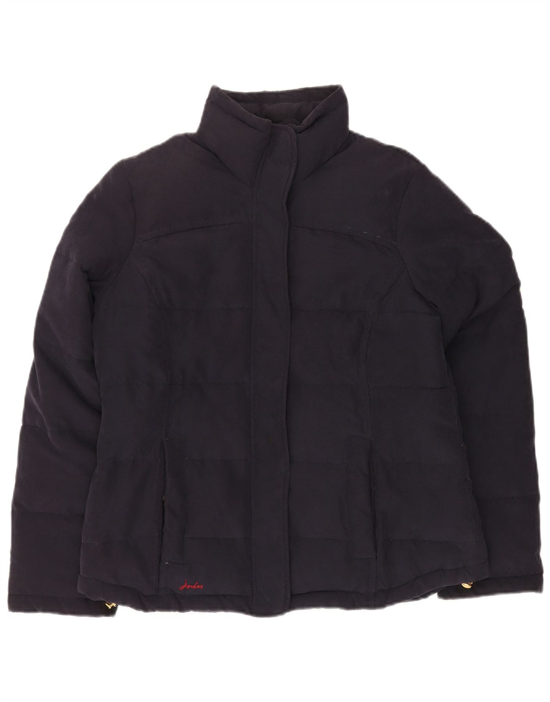 JOULES giacca imbottita da donna UK 14 grande poliestere blu navy
