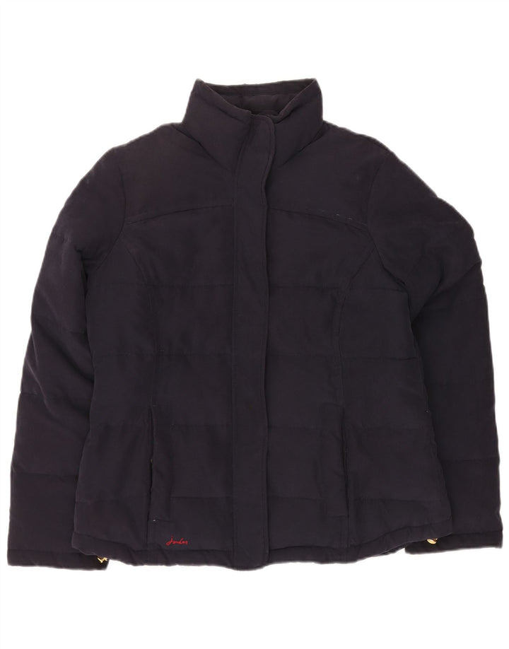 JOULES giacca imbottita da donna UK 14 grande poliestere blu navy