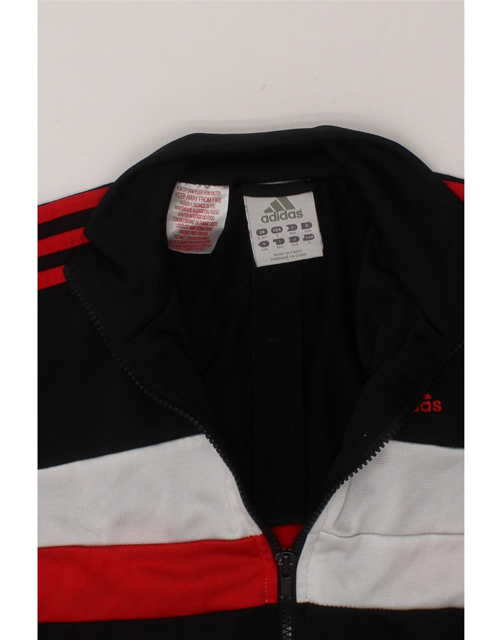 ADIDAS Boys Tracksuit Top Jacket 9-10 Years Black Colourblock Polyester Vintage Adidas and Second-Hand Adidas from Messina Hembry 